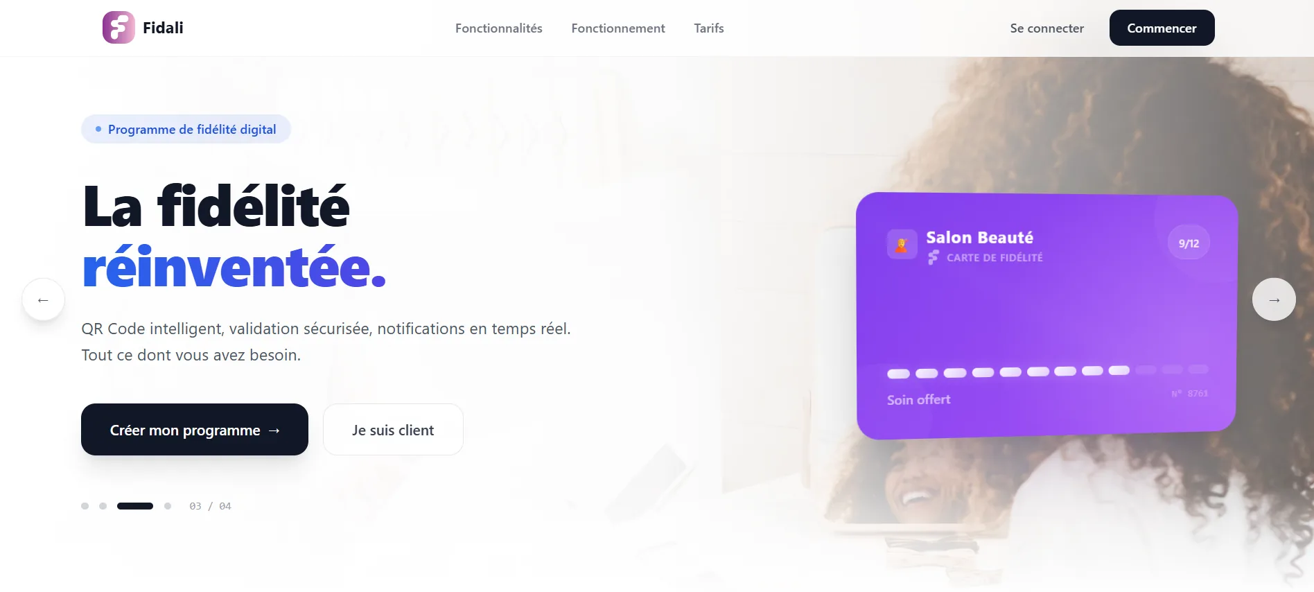 Fidali — aperçu du site