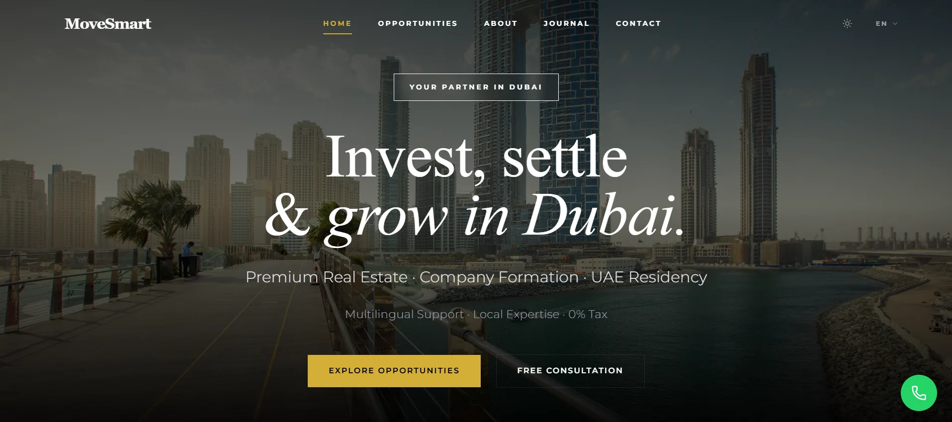MoveSmart — aperçu du site